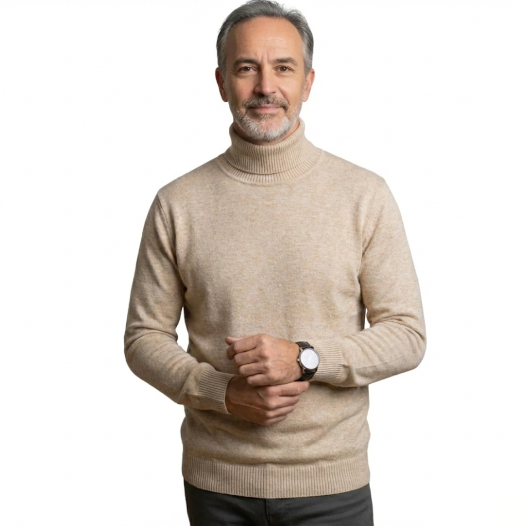 Monte Carlo Premium Collo Alto Uomo - Maglione Fine con Collo Alto