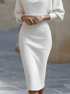 Alice | Abito midi drappeggiato bianco