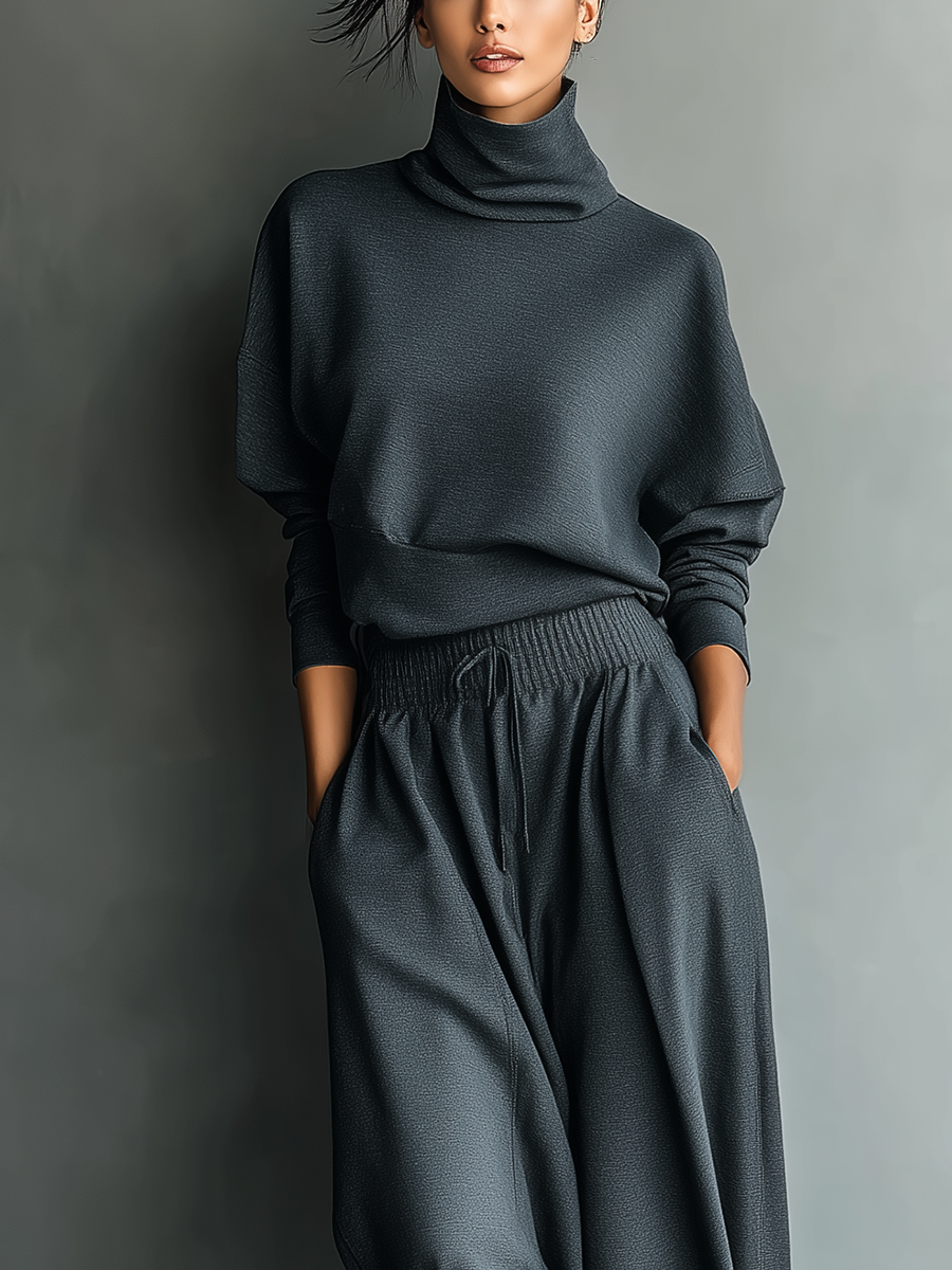 Completo Strick Pantaloni Larghi