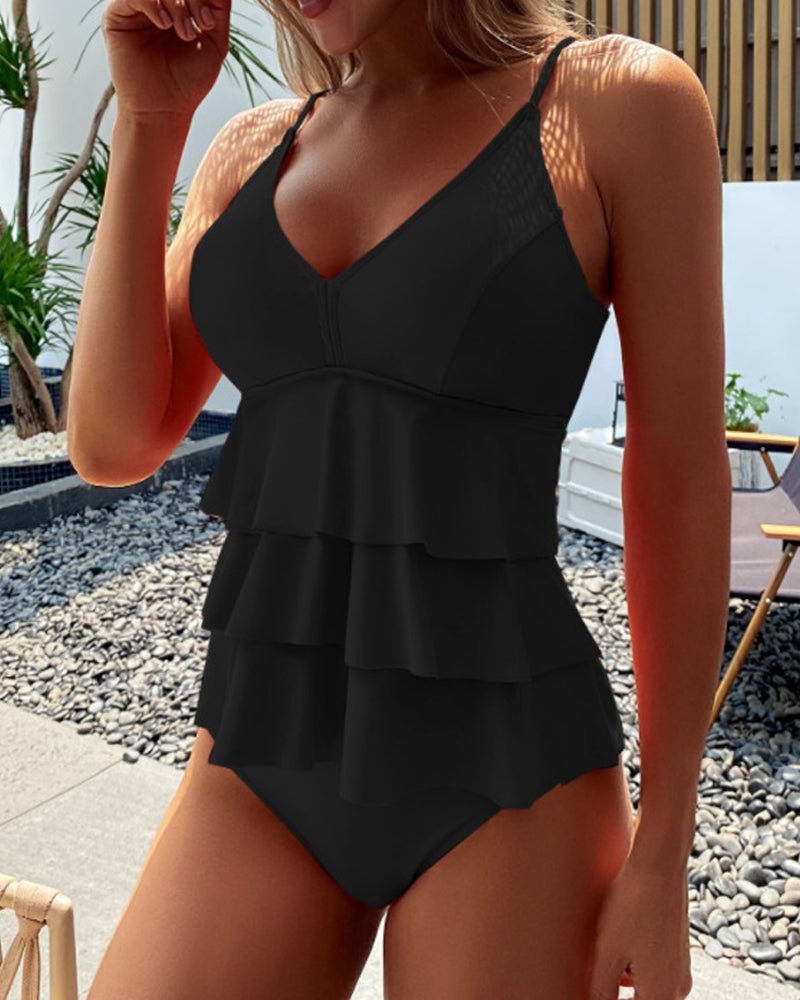Lia - Costume da bagno elegante con rouches stilose