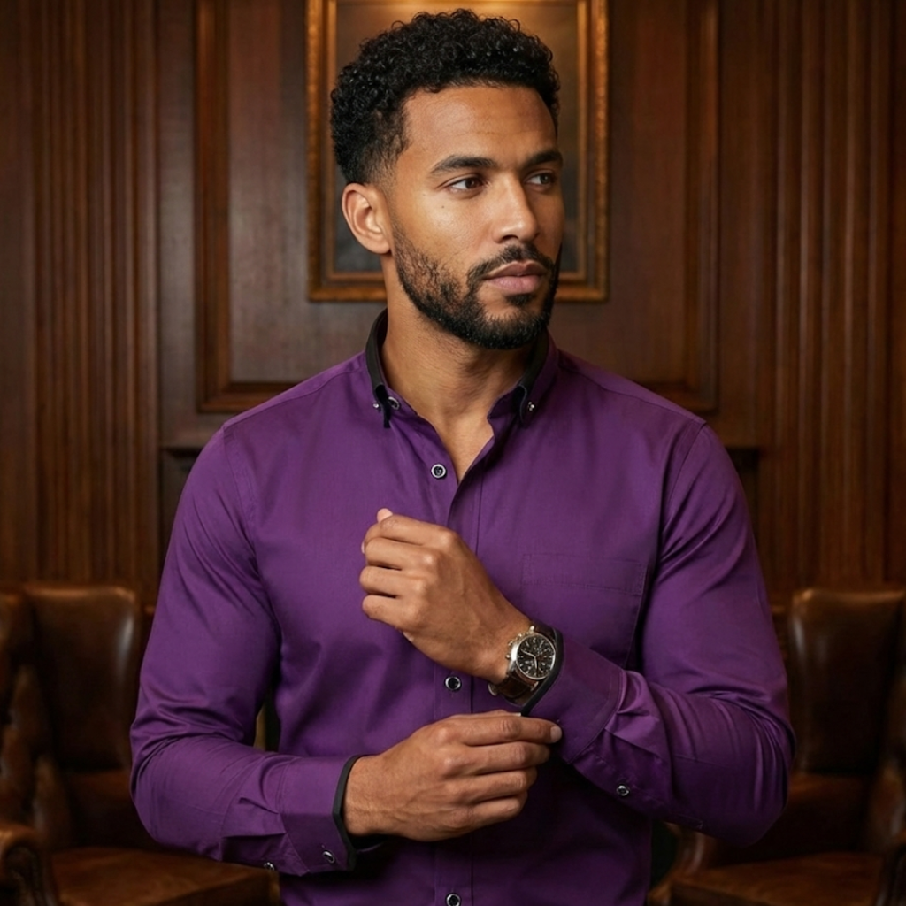 Camicia Classica in Cotone per Uomo - Camicia Antistiro con Maniche Lunghe