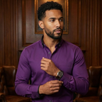 Camicia Classica in Cotone per Uomo - Camicia Antistiro con Maniche Lunghe