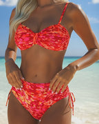 Elina | Stampa Astratta Bikini con Spalline Sottile