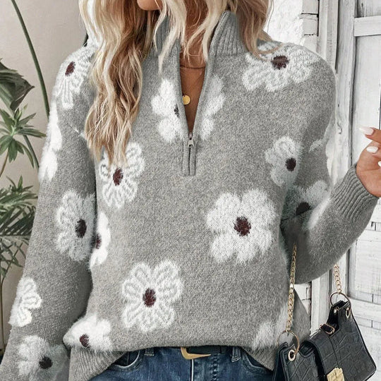BLOOM | Pullover con colletto a zip