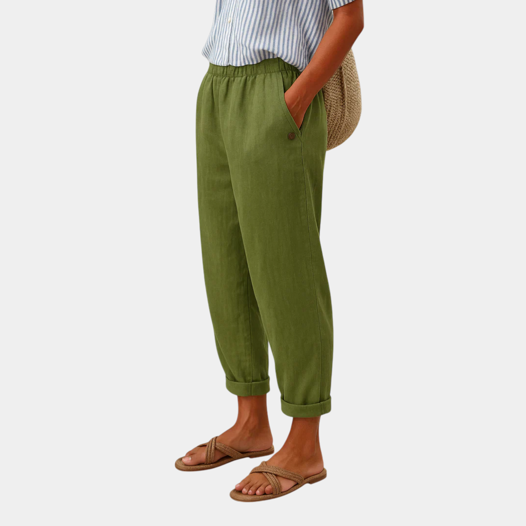Firenze | Pantalone Confortevole Effetto Lino