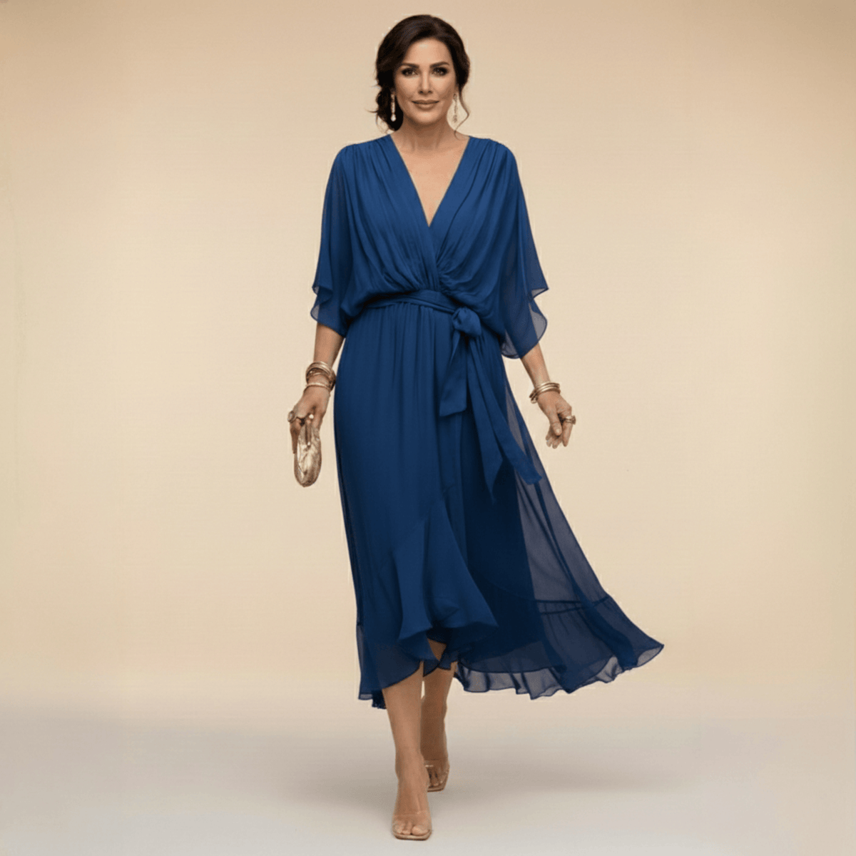Laura™ | Abito in chiffon con scollatura a V