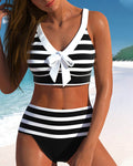 Laluna® | Bikini a righe con vita alta