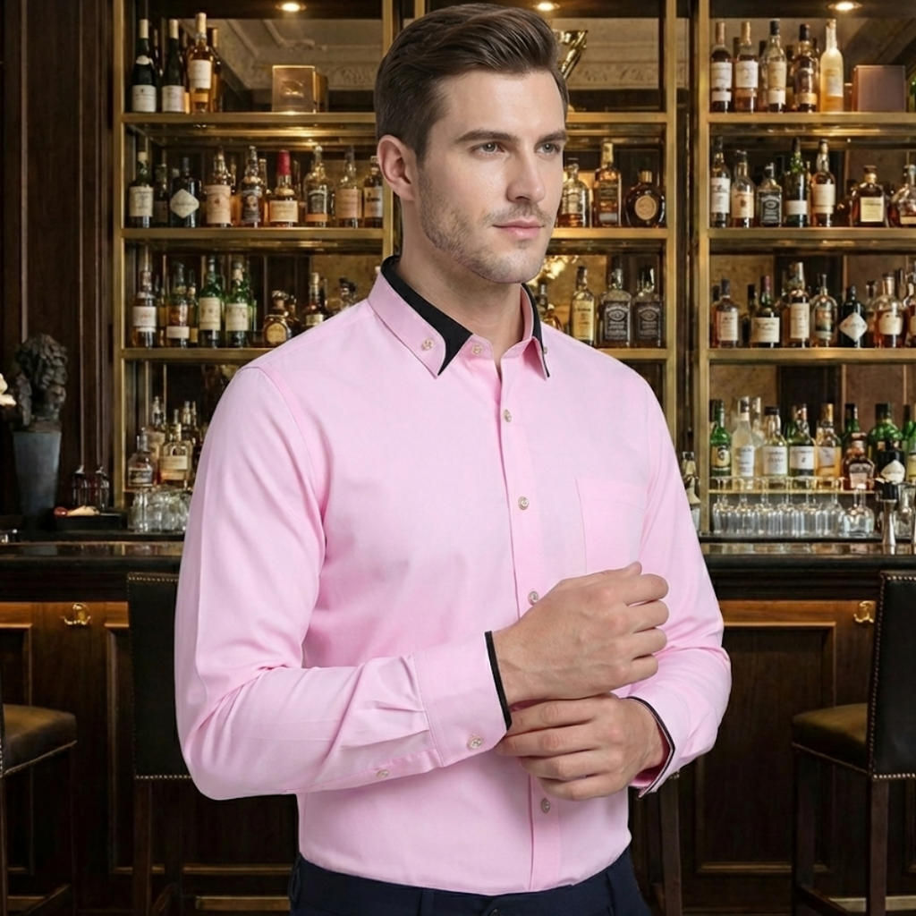 Camicia Classica in Cotone per Uomo - Camicia Antistiro con Maniche Lunghe