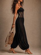 Eulalie | Tuta Fluida in Pizzo, Collo Halter