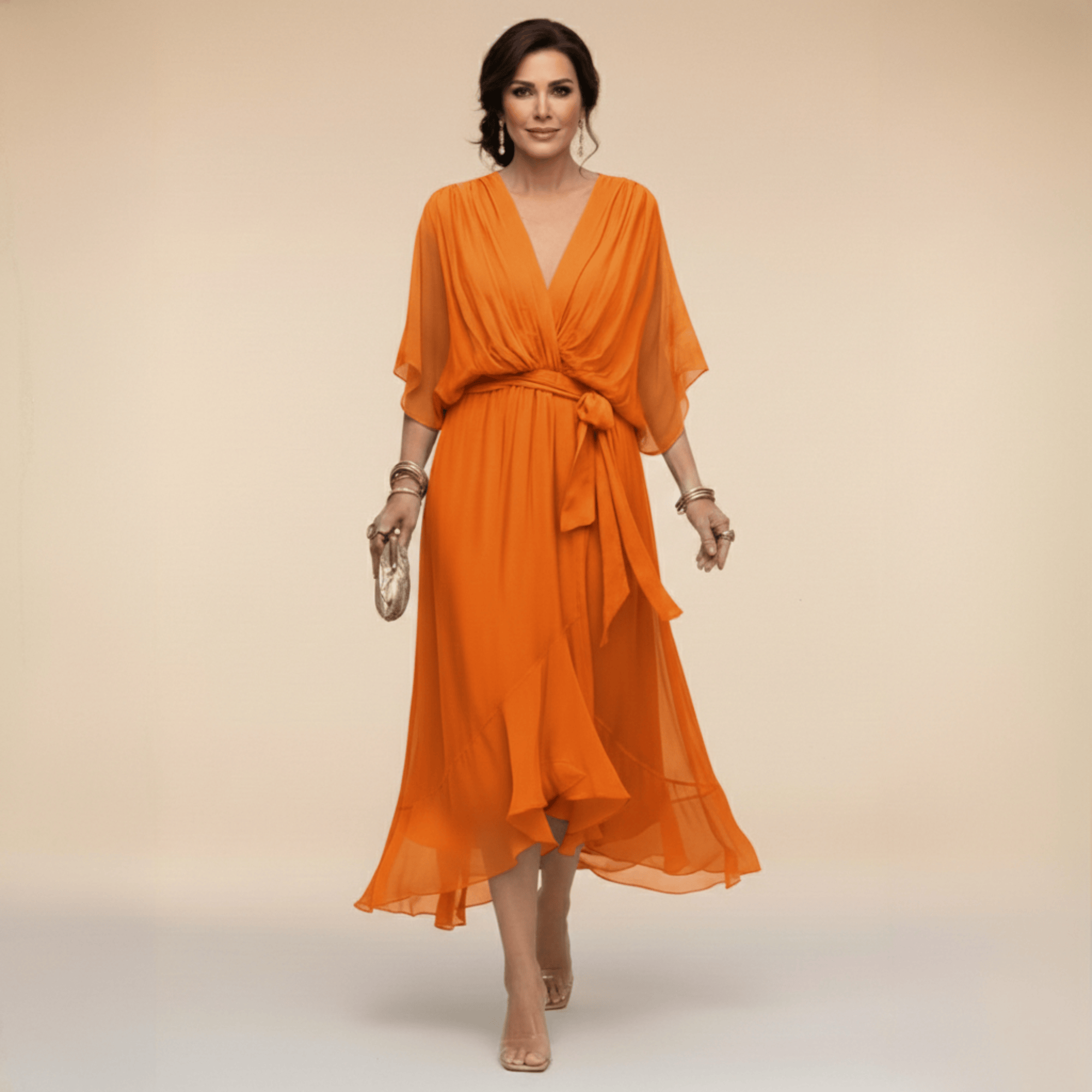Laura™ | Abito in chiffon con scollatura a V