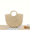 Ottavia | Borsa a Mezzaluna in Paglia Intrecciata Beige Naturale