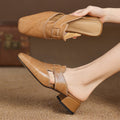 Mule in pelle Rosel con punta quadrata