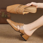 Mule in pelle Rosel con punta quadrata