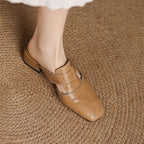 Mule in pelle Rosel con punta quadrata