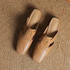 Mule in pelle Rosel con punta quadrata