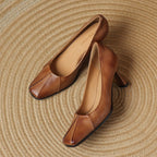 Pumps in pelle Marisol con punta quadrata