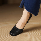 Pumps in pelle Marisol con punta quadrata