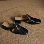 Mule in pelle Rosel con punta quadrata