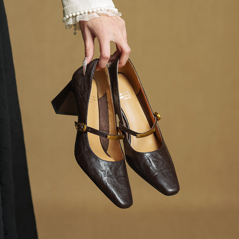 Marleon Pumps in Pelle con Cinturini