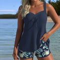 Laluna® | Tankini a righe con pantaloni da spiaggia a due pezzi