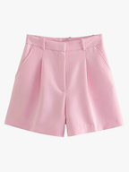 Rozenn | Pantaloni Corti Eleganti a Vita Alta