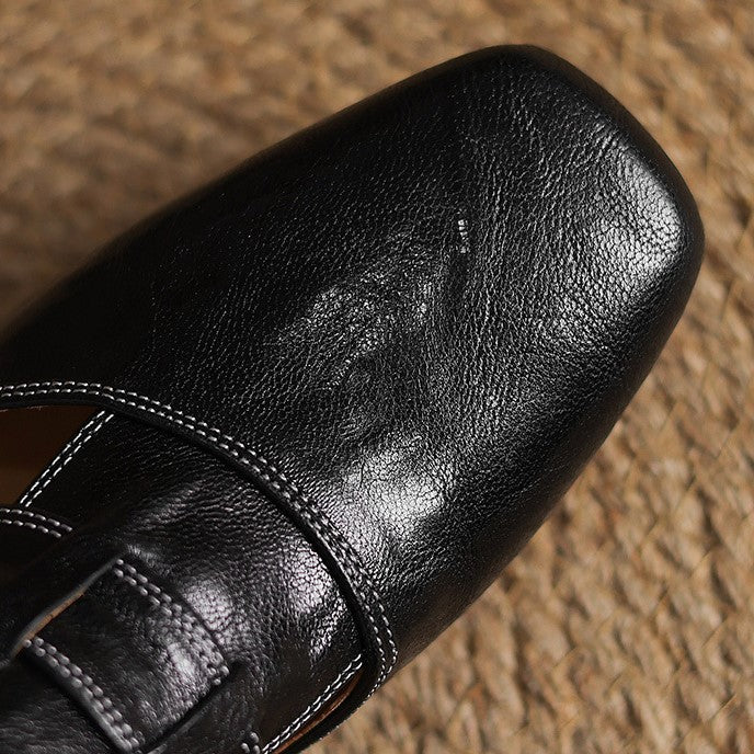 Mule in pelle Rosel con punta quadrata