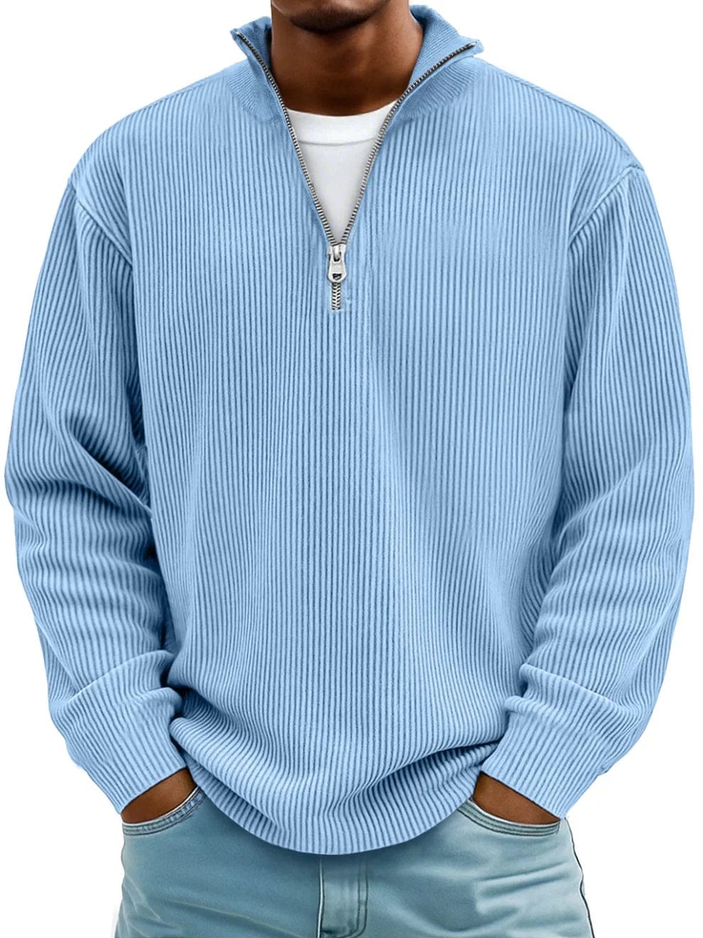 Mats | Maglione con Zip Comodo a Costine