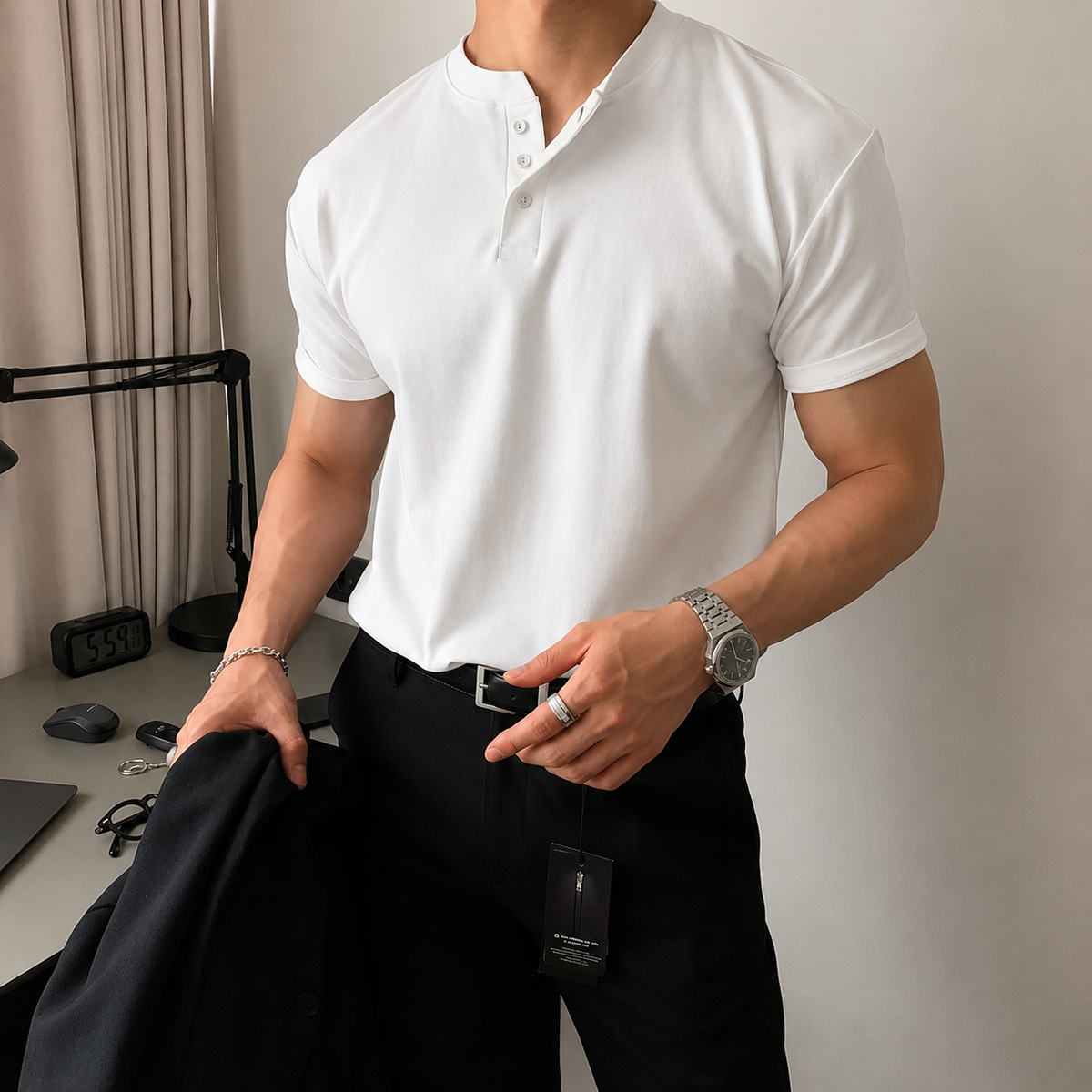 Louis | Camicia Henley in Cotone
