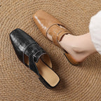 Mule in pelle Rosel con punta quadrata