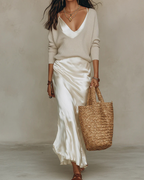 Anaïs™ | Abito midi satinato elegante
