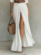 Abito Maxi in Lino Bianco