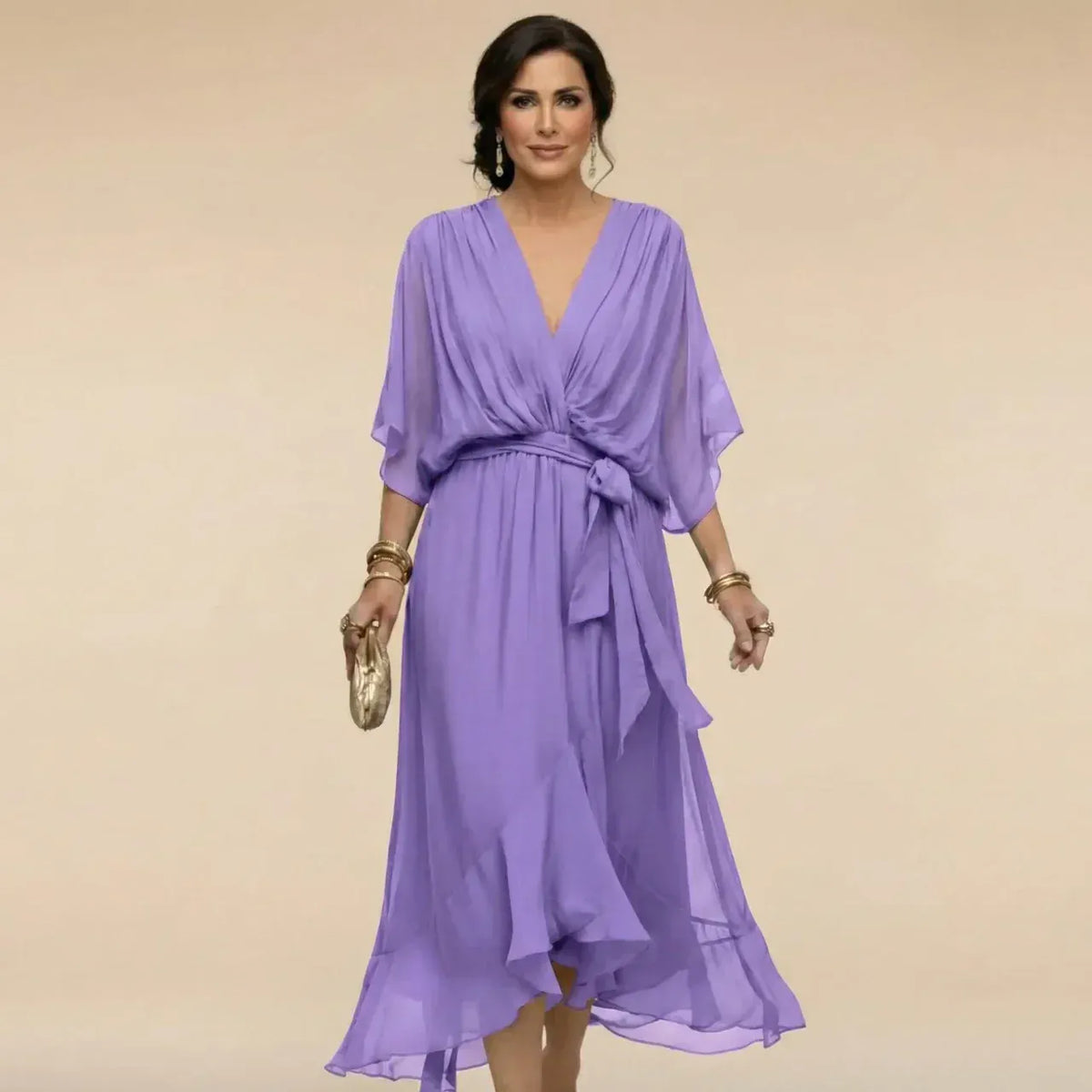 Laura™ | Abito in chiffon con scollatura a V