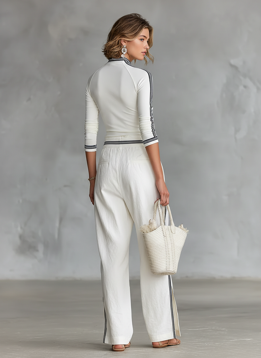 Set Sportivo Pantaloni Larghi con Corda