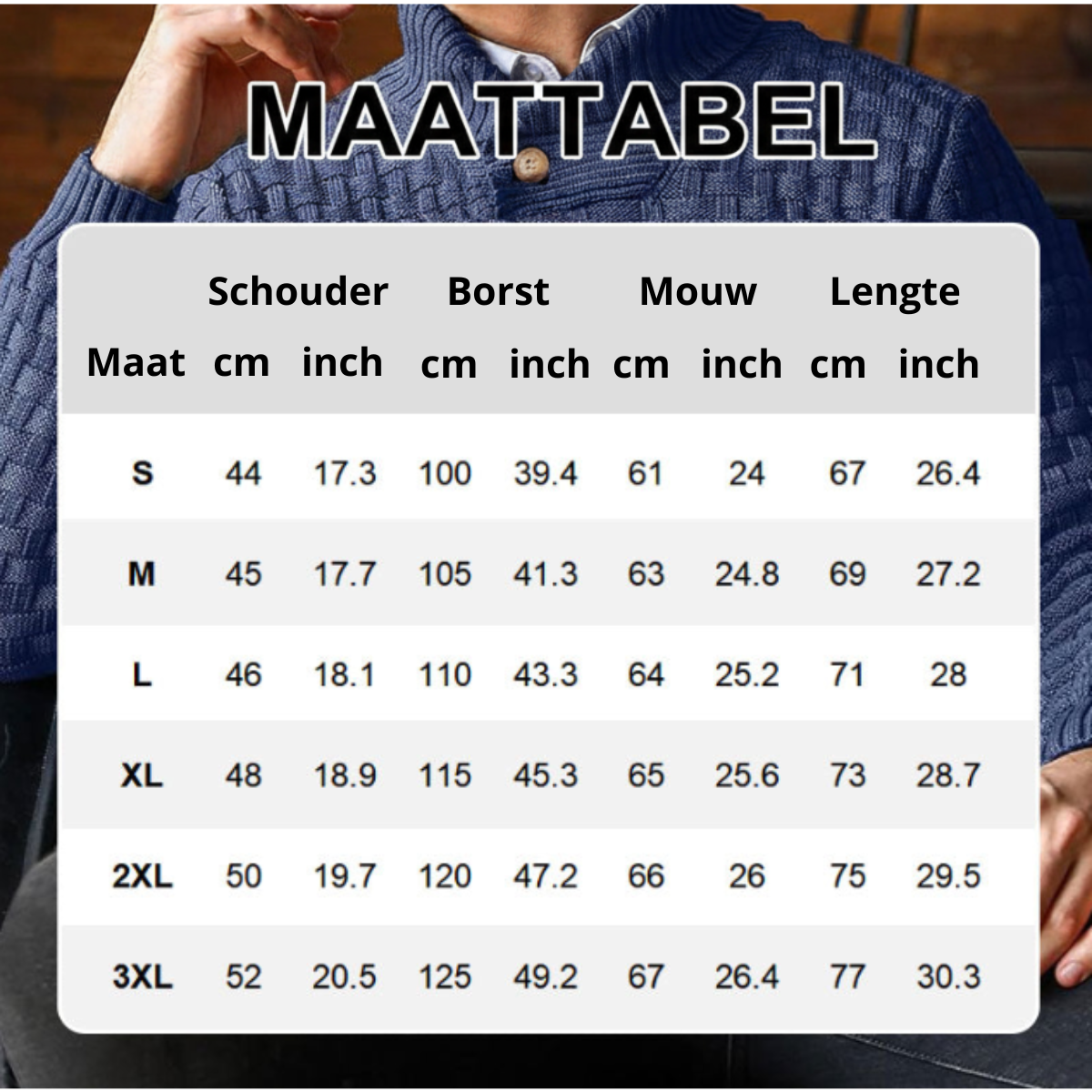 Maglione Luxe Uomo con Struttura a Rilievo - Pullover con Collo Alto