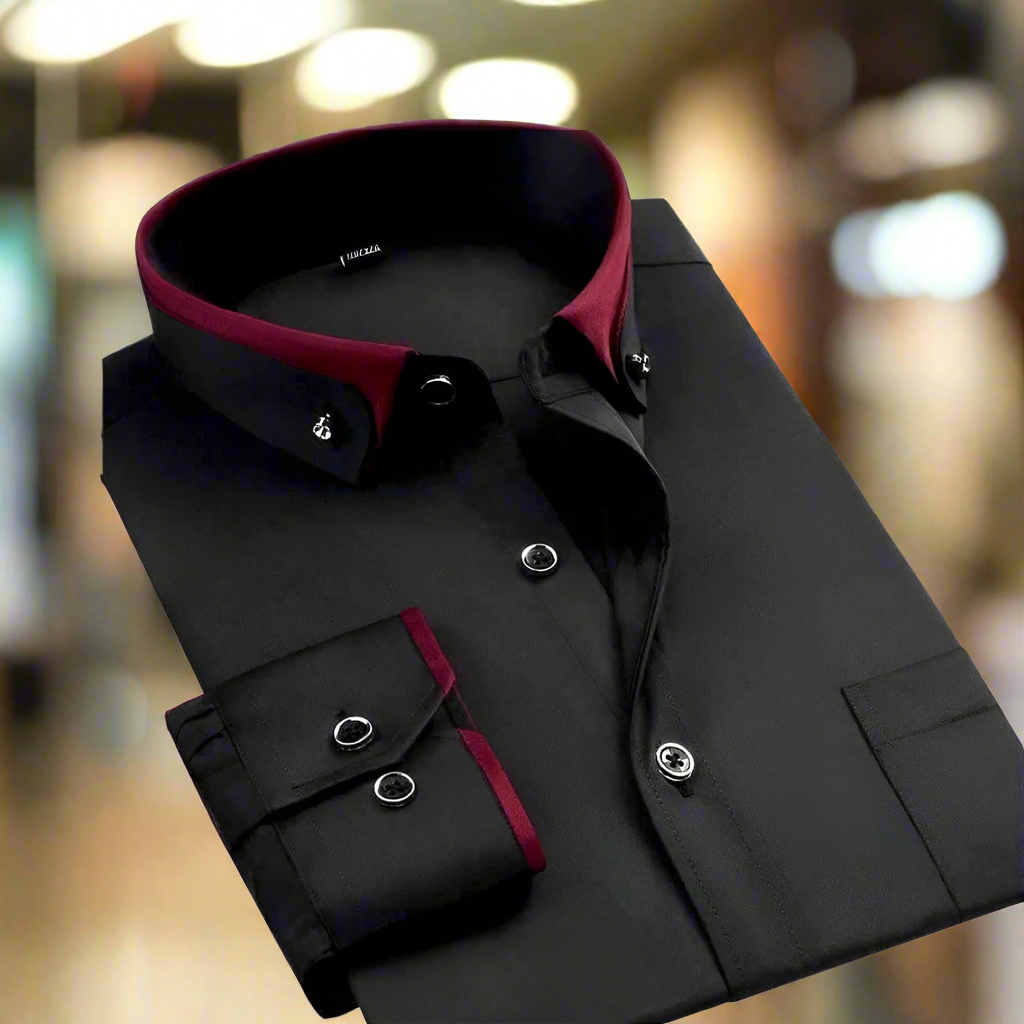 Camicia Classica in Cotone per Uomo - Camicia Antistiro con Maniche Lunghe