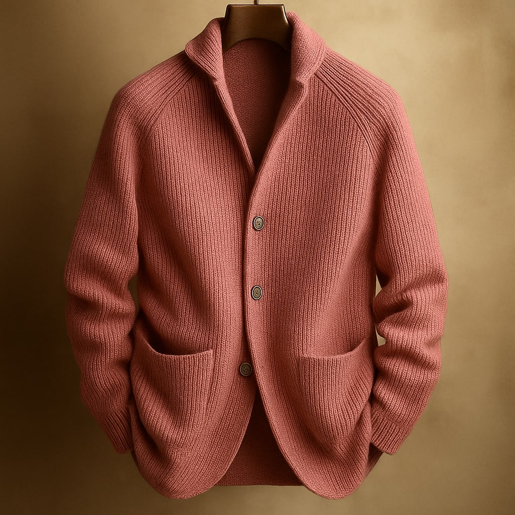 SILVORO | CARDIGAN IN LANA RIBBATA PER UOMINI