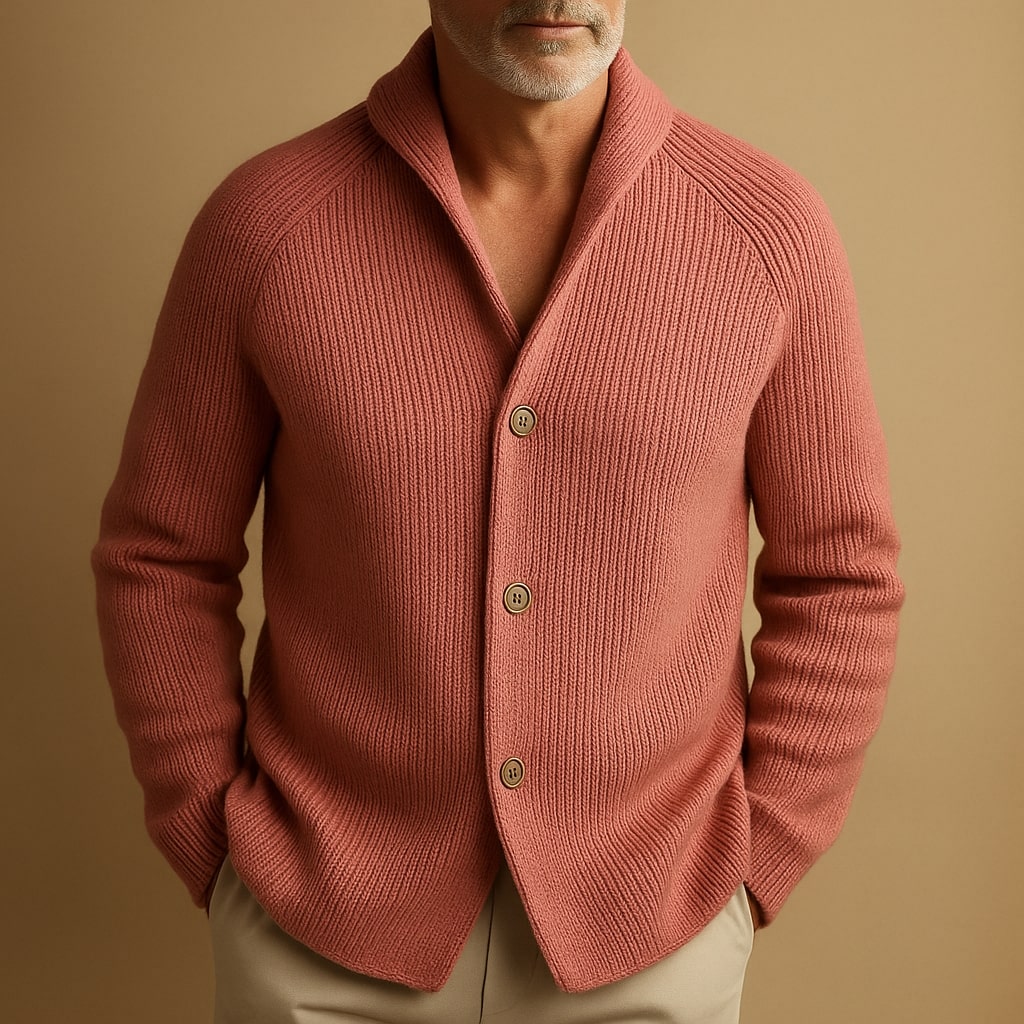 SILVORO | CARDIGAN IN LANA RIBBATA PER UOMINI