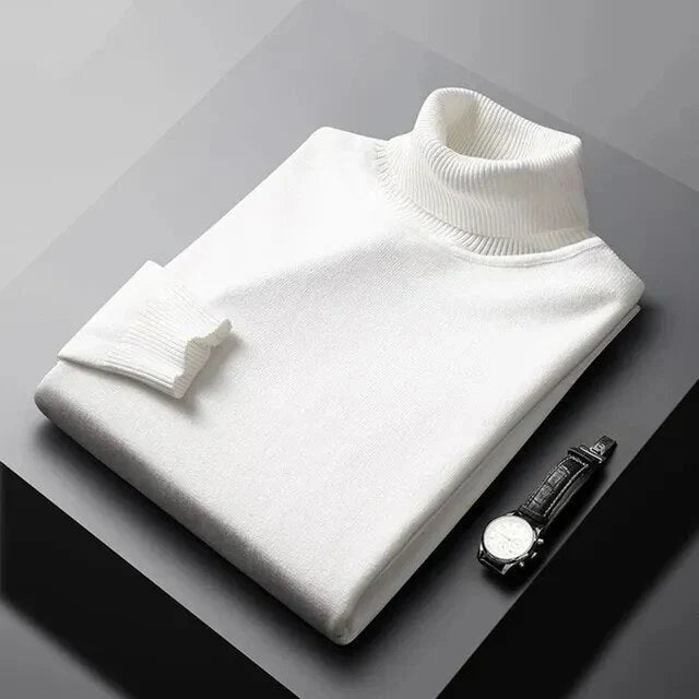 Monte Carlo Premium Collo Alto Uomo - Maglione Fine con Collo Alto