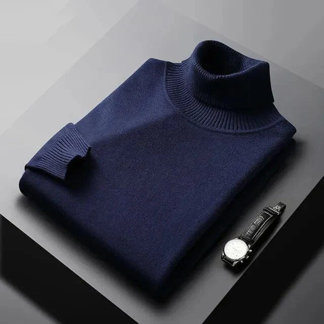 Monte Carlo Premium Collo Alto Uomo - Maglione Fine con Collo Alto