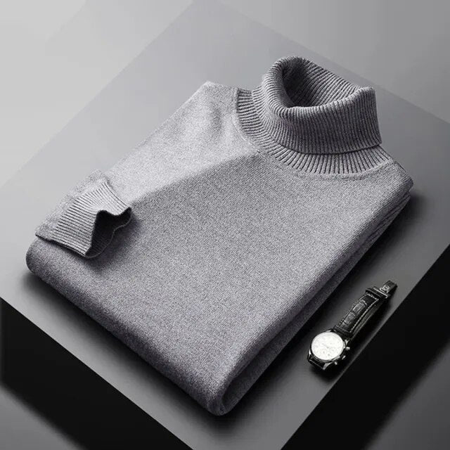 Monte Carlo Premium Collo Alto Uomo - Maglione Fine con Collo Alto