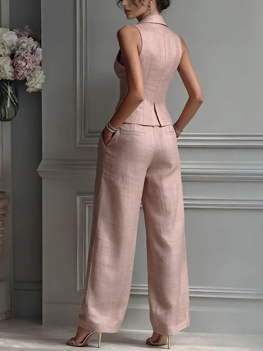 Louise | Completo a due pezzi con colletto a V per donna