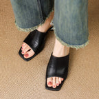 Mule in pelle Virelle Curve con tacco