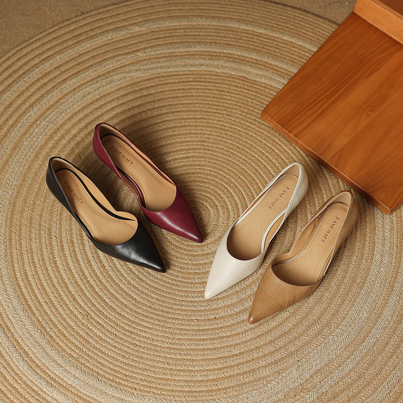 Ceyra Scarpe con Tacco Kitten in Pelle
