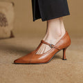 Aveline Pumps con T-Riemen in Pelle