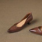 Calenne Kitten Heels in Pelle