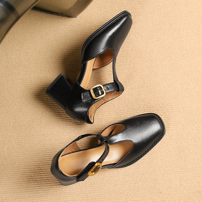 Pumps in pelle con T-Riemen Marcele