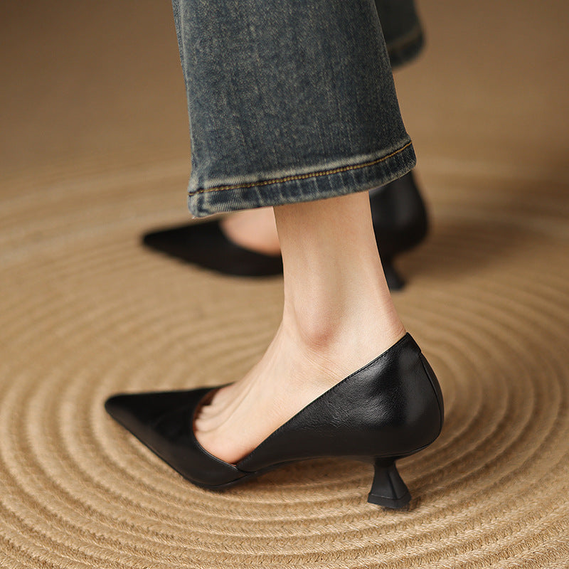 Ceyra Scarpe con Tacco Kitten in Pelle