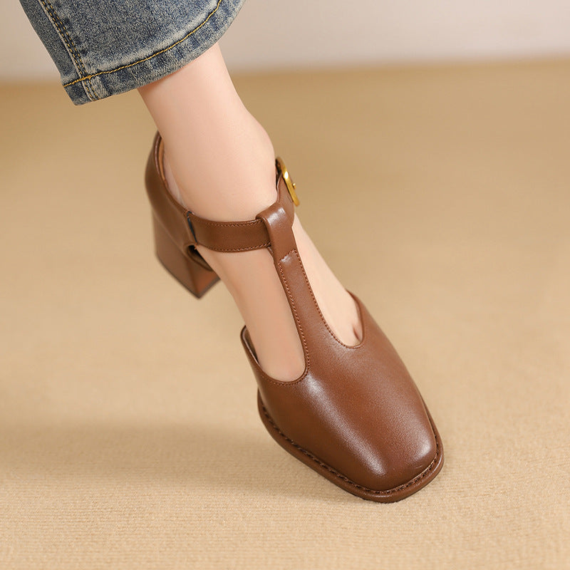 Pumps in pelle con T-Riemen Marcele