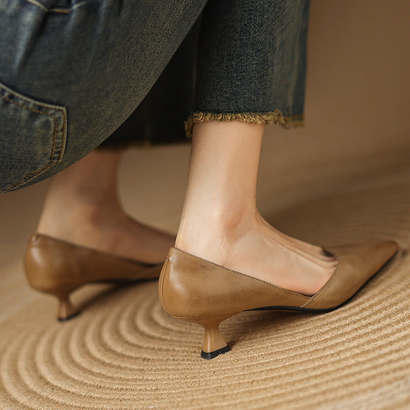 Ceyra Scarpe con Tacco Kitten in Pelle