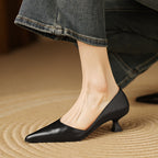 Ceyra Scarpe con Tacco Kitten in Pelle